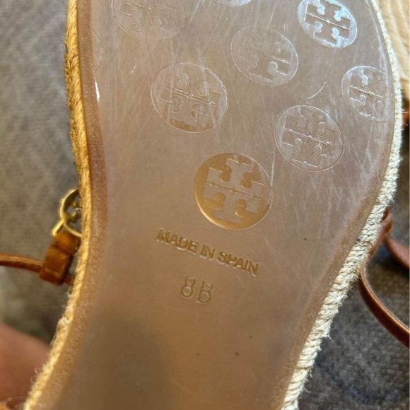 TORY BURCH gorgeous espadrille leather sandals. Brown/tan. Excellent condition. - Picture 10 of 11